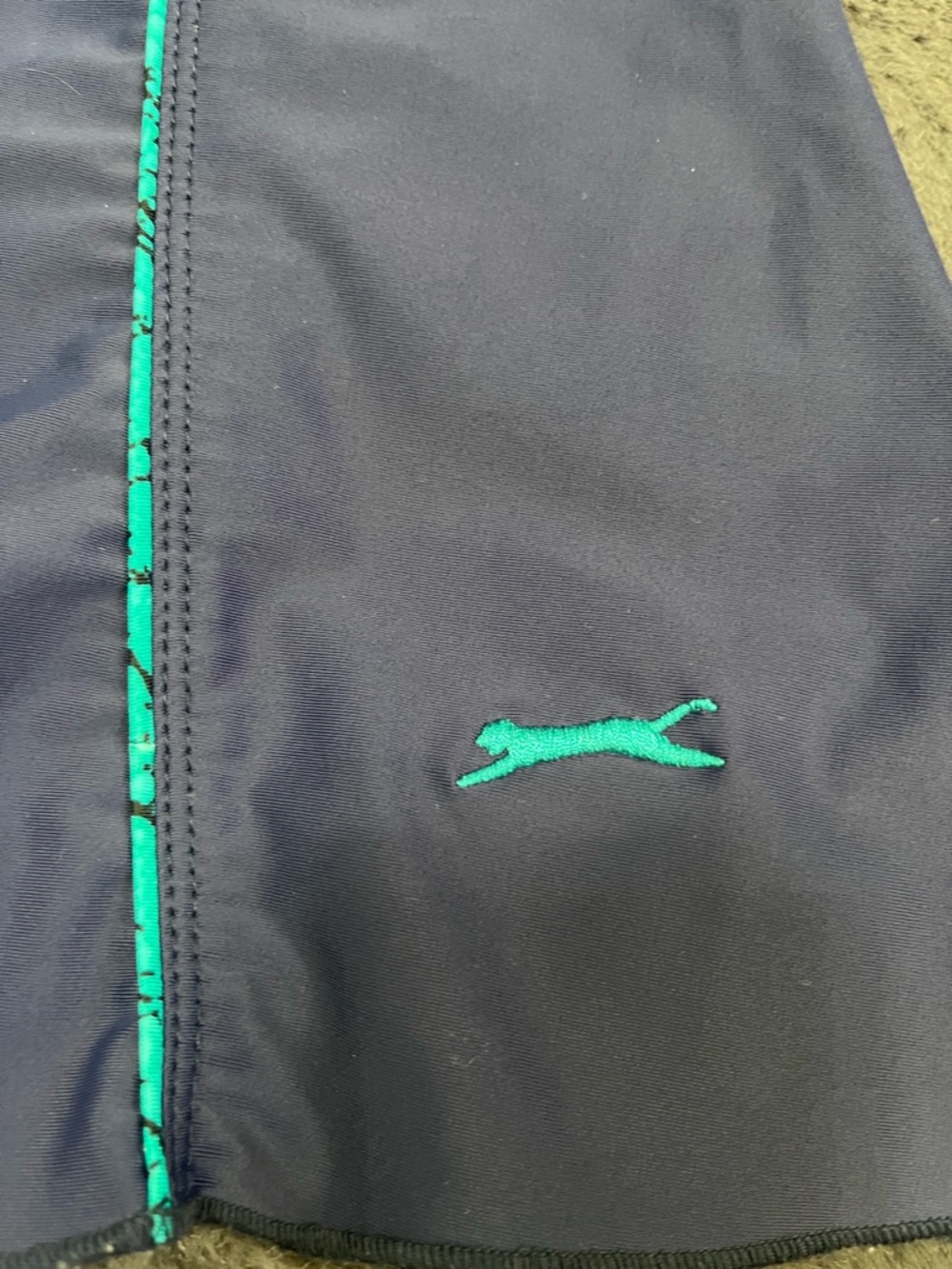 Black Panther Navy Frock Style One-Piece Swimsuit with Teal Lace Panel XXL - Picture 3 of 8